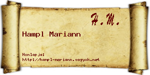 Hampl Mariann névjegykártya